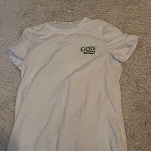 White T-Shirt with 'God is Good' Print